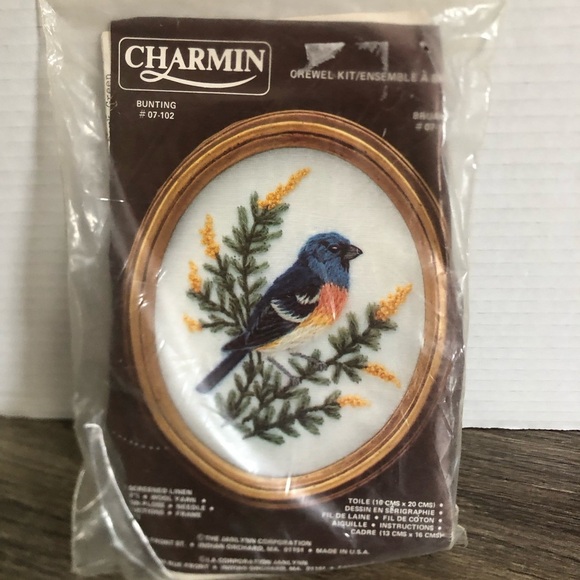 Vtg Charmin Bunting Crewel Kit - Picture 10 of 10